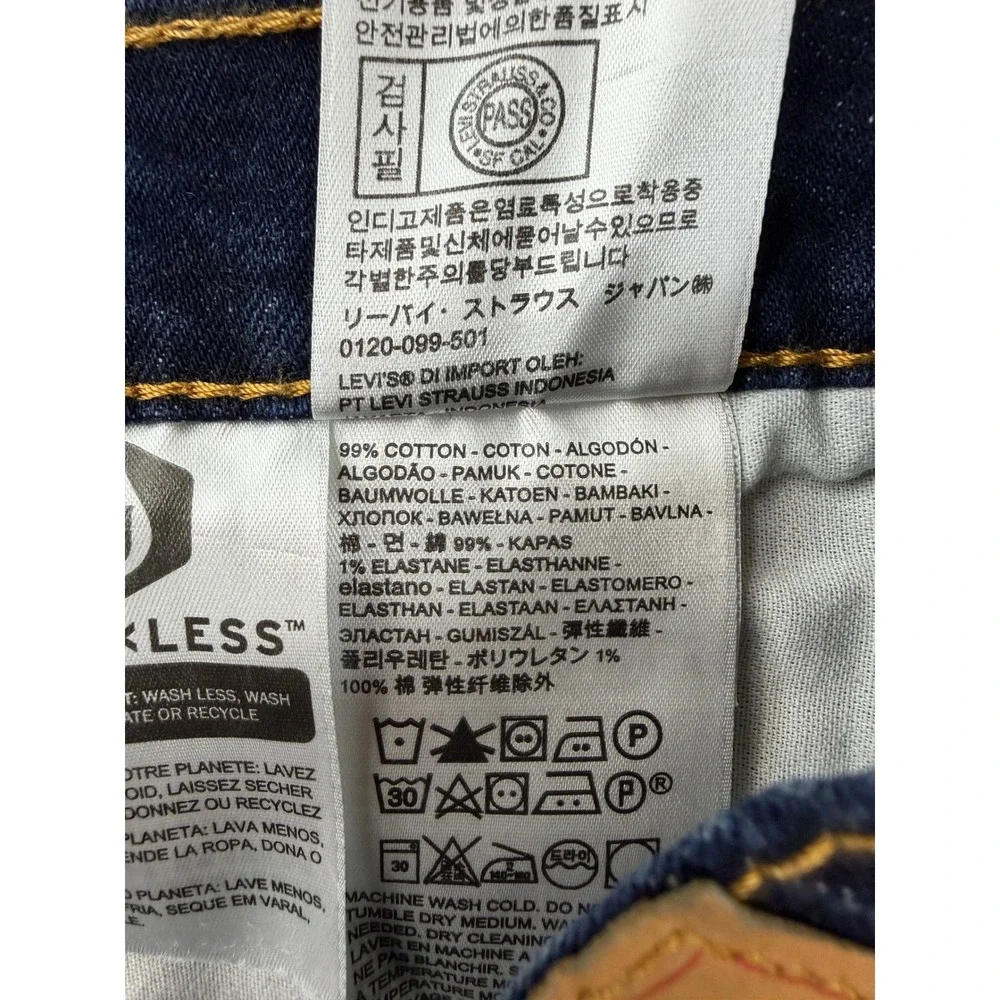 Levi's 550 Relaxed Fit Jeans Mens 48x32 Dark Blue Big & Tall Stretch Tapered Leg